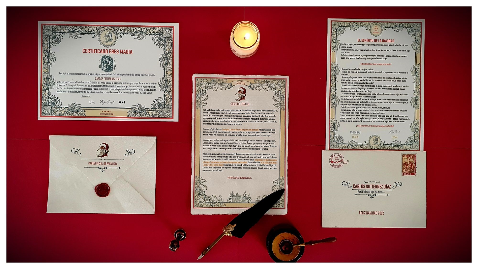 Pack de carta de Papá Noel 'Eres magia'